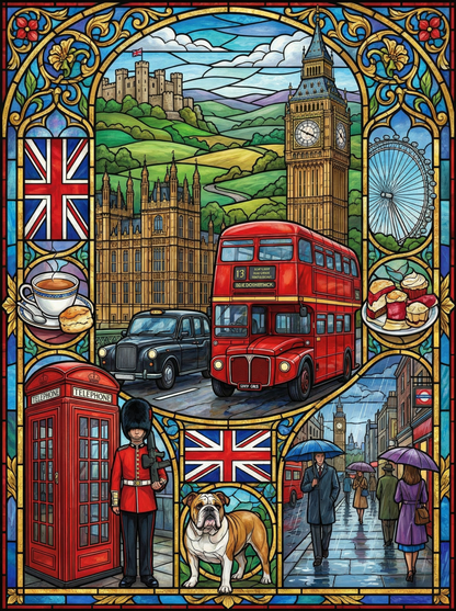 London Stained Glass Icons (100 Color Diamond Painting) Diamond Painting kit