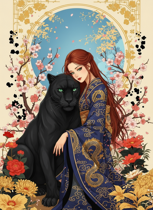 Empress and the Panther (Board Canvas)