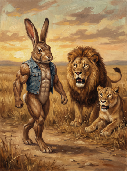 Muscle Bunny Swagger (Diamond Painting) Diamond Painting kit