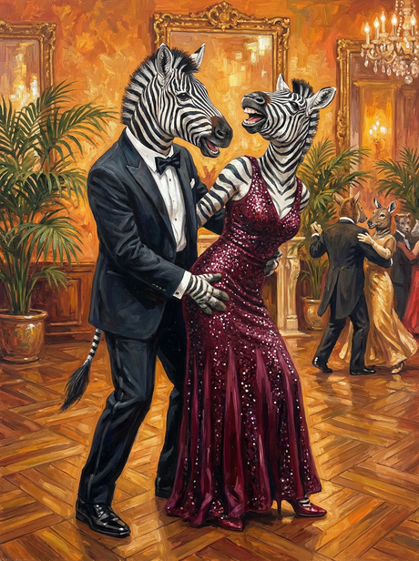 Zebra Ballroom Waltz (Diamond Painting) Diamond Painting kit