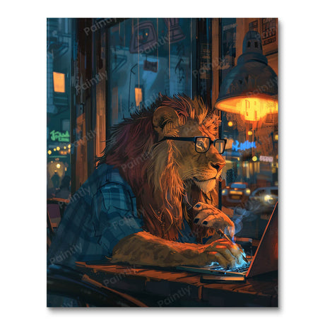 Night Shift Lion (Diamond Painting) Diamond Painting kit