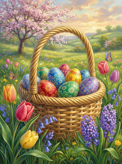 Springtime Easter Basket (100 Color Diamond Painting) Diamond Painting kit