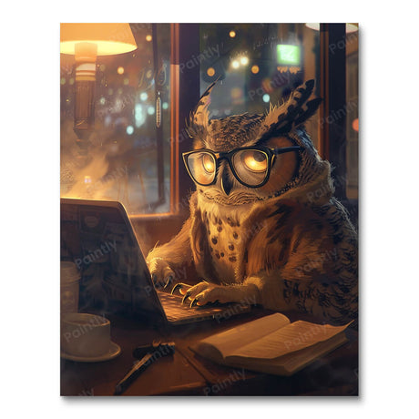 Night Shift Owl (Diamond Painting) Diamond Painting kit