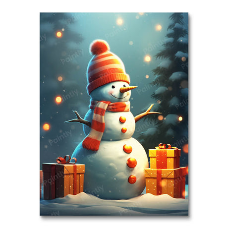 Merry Snowman People Paint by Numbers kit