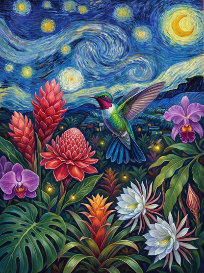 Starlit Jungle Whisper (100 Color Diamond Painting) Diamond Painting kit