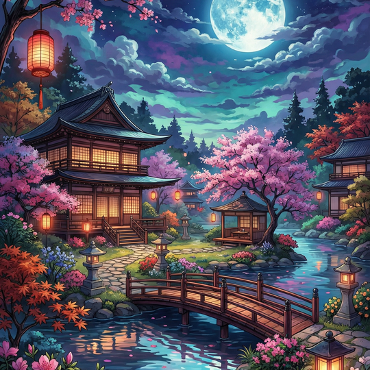 Moonlit Japanese Garden (80 Colors)