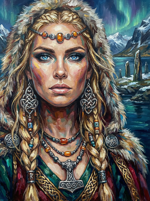 Northern Shieldmaiden (100 Color Diamond Painting)