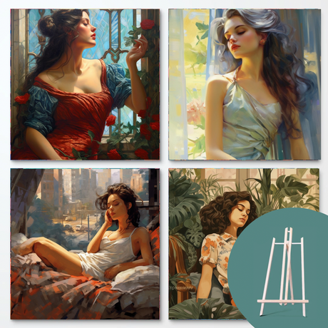Boudoir Femme Bundle (4 Designs + Free Easel) People Paint by Numbers kit