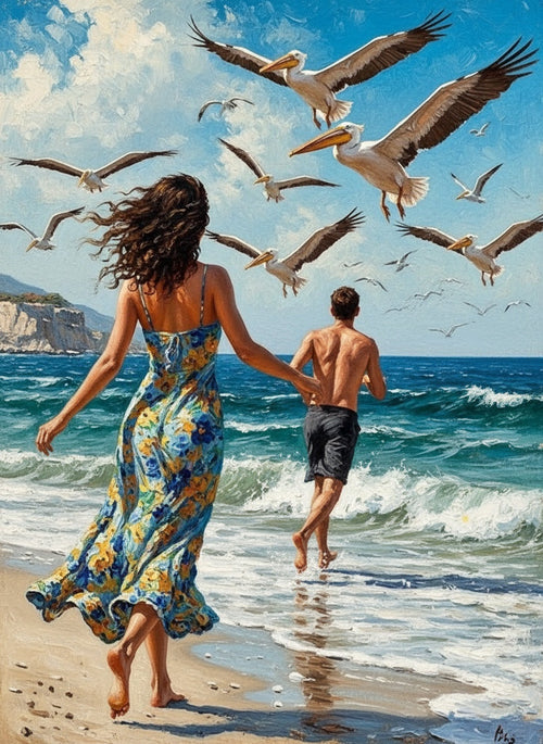 Chasing the Waves (Board Canvas)