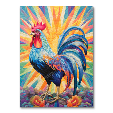 Rooster's Colorful Awakening (Diamond Painting) Diamond Painting kit