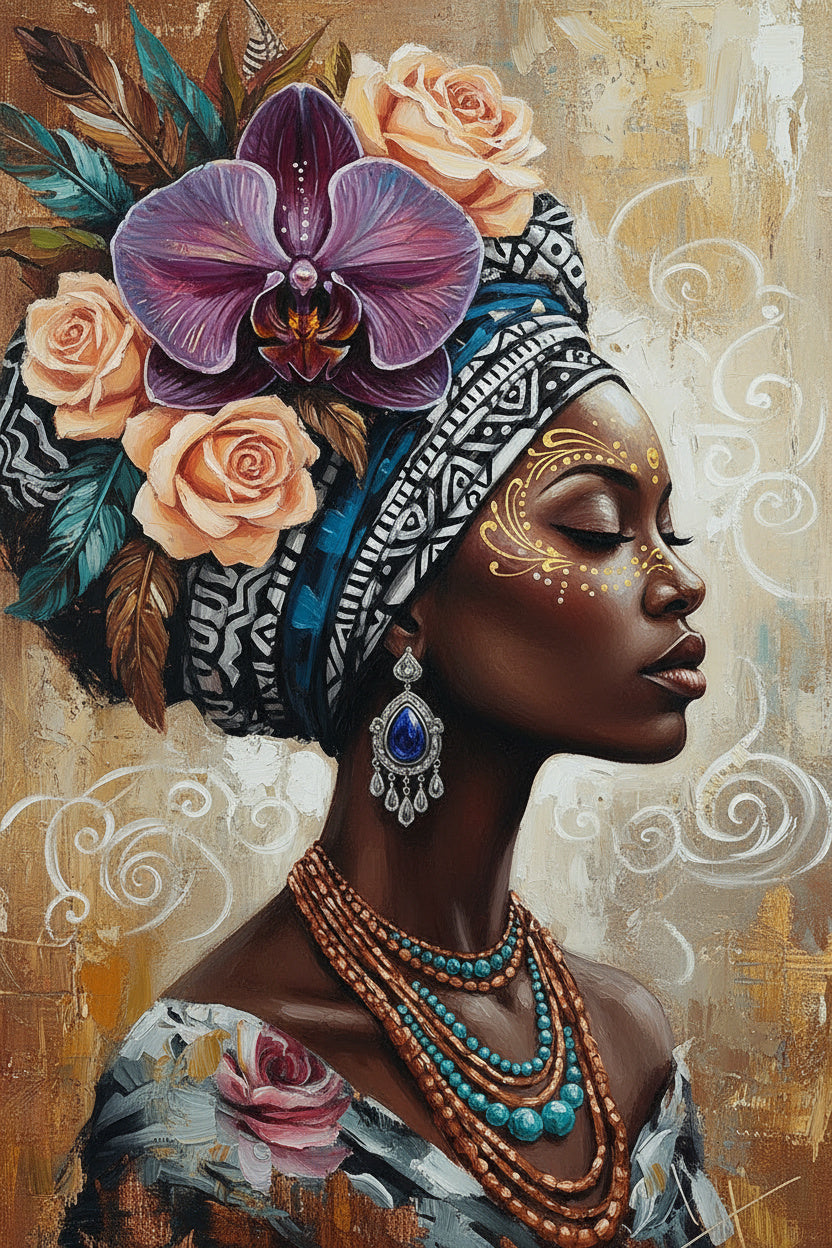 Orchid & Rose Portrait, Profile