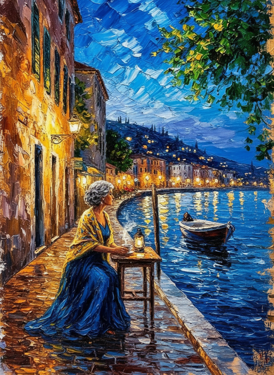 Evening Reflections by the Bay (Board Canvas)