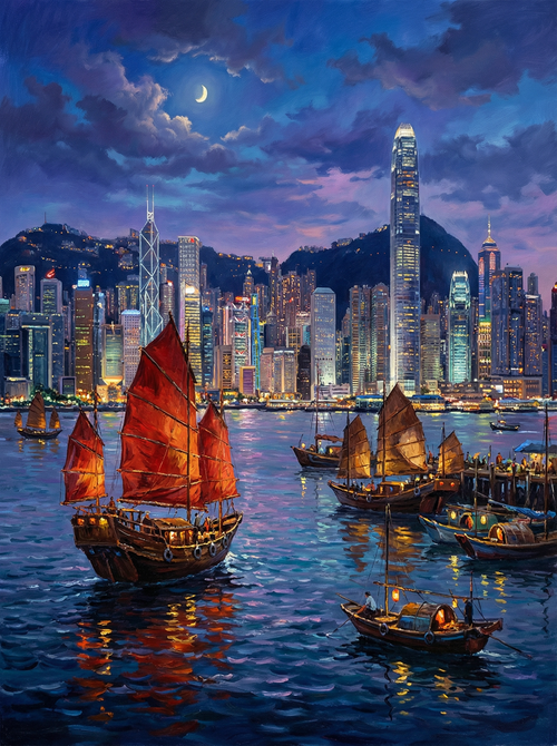 Hong Kong Harbor Dreams (Diamond Painting)
