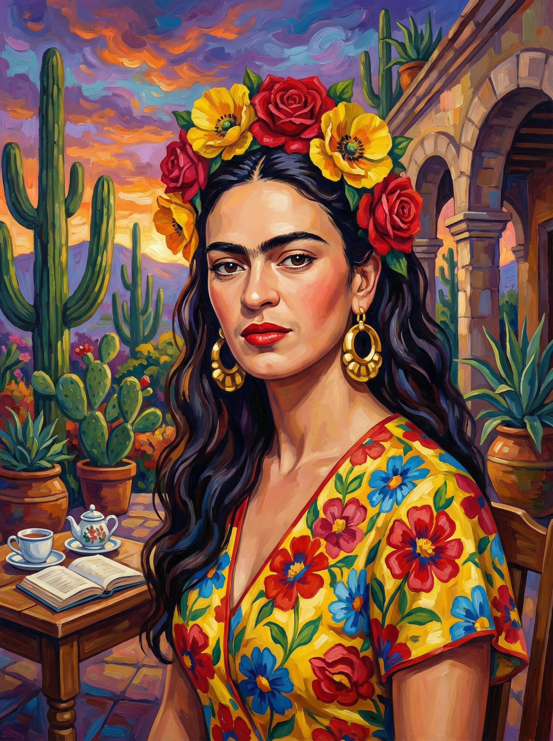Desert Bloom Frida (100 Color Diamond Painting)