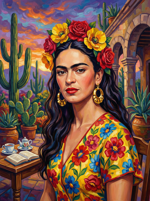 Desert Bloom Frida (100 Color Diamond Painting)