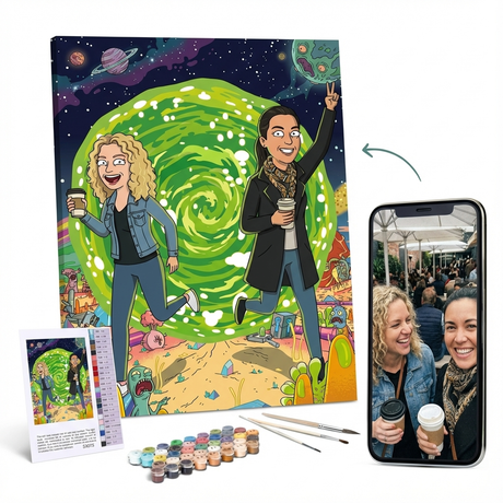 Enter the Rick and Morty Universe (Custom PBN) Custom Paint by Numbers kit