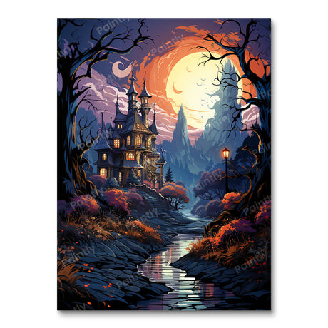 Eerie Moonlit House III (Diamond Painting) Diamond Painting kit