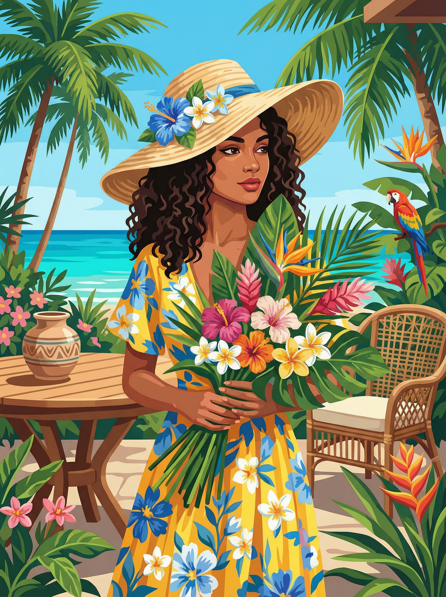 Tropical Garden Muse (Diamond Painting) Diamond Painting kit