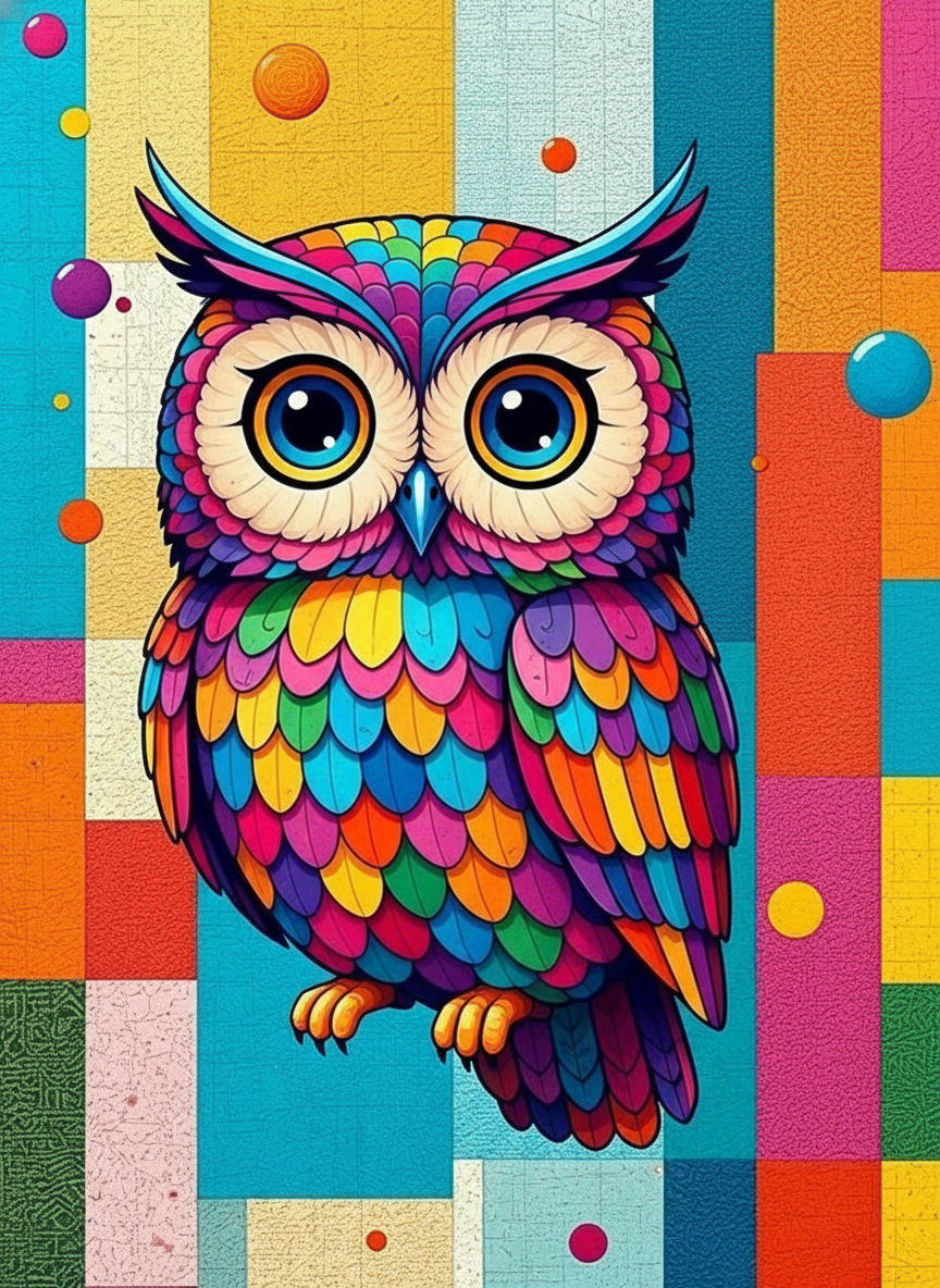 Chromatic Owl (Board Canvas)