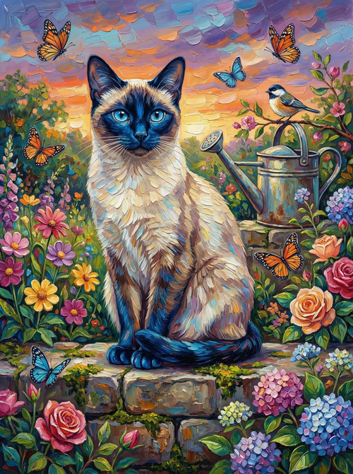 Royal Garden Cat ll (100 Color Diamond Painting) Diamond Painting kit