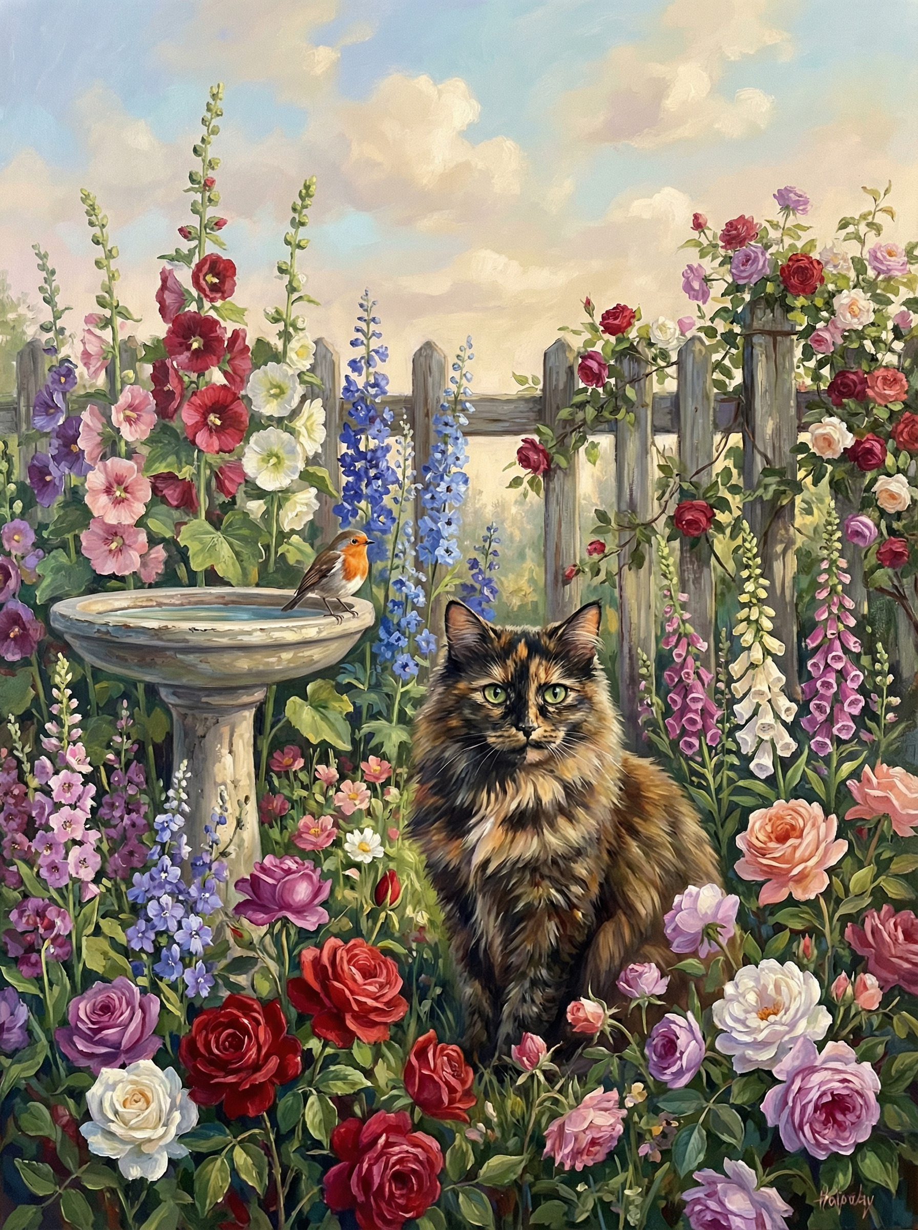 Garden Cat Serenity (Diamond Painting) Diamond Painting kit