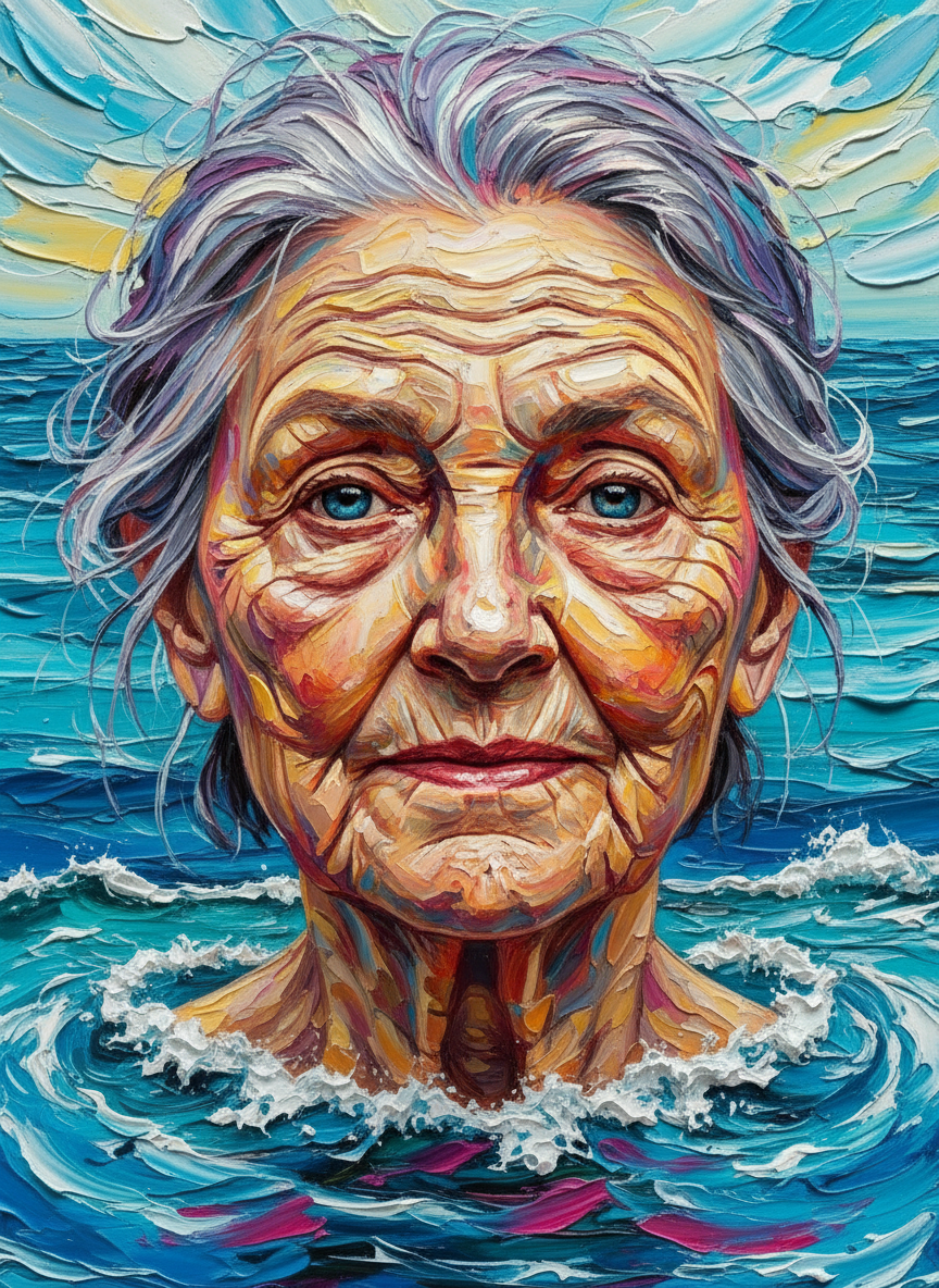 Impasto Sea Swim (100 Color Diamond Painting) Diamond Painting kit