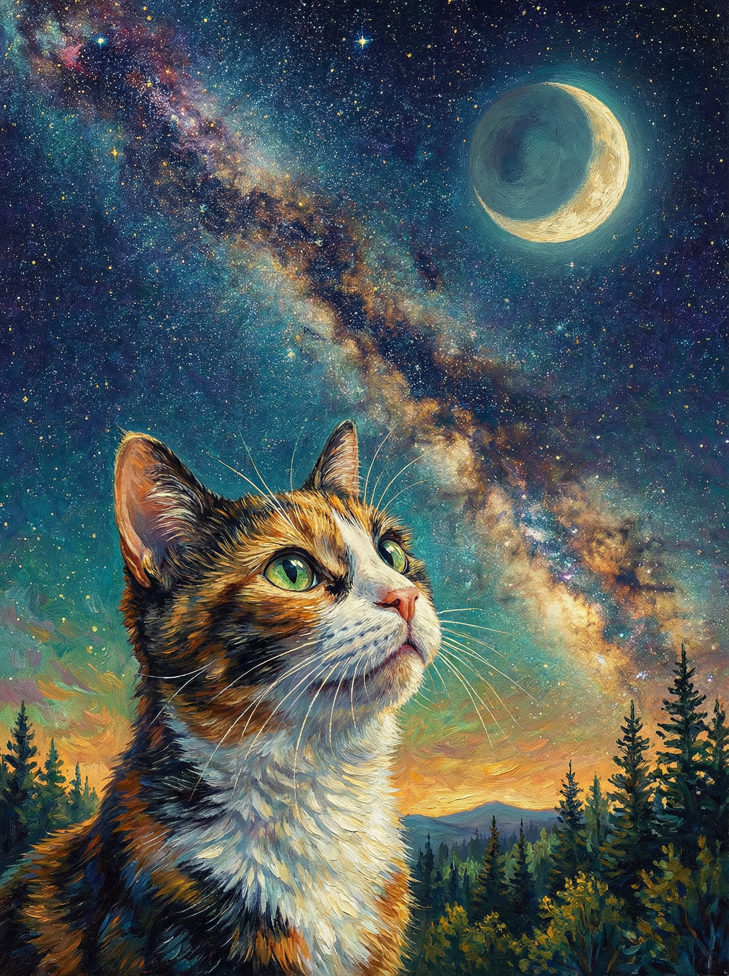 Cosmic Catdream (Board Canvas)
