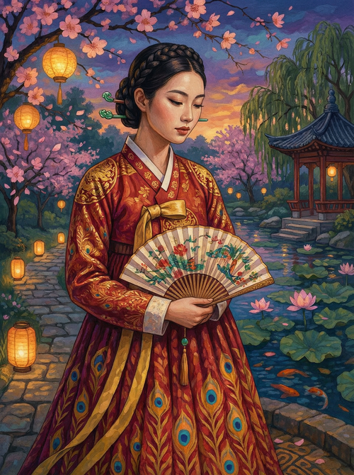 Lantern Garden Grace (Board Canvas)