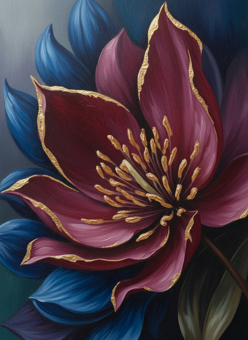 Golden Lotus Bloom (Board Canvas)