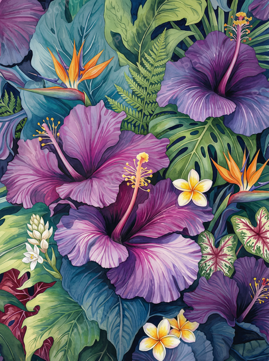 Tropical Hibiscus Harmony (80 Colors)