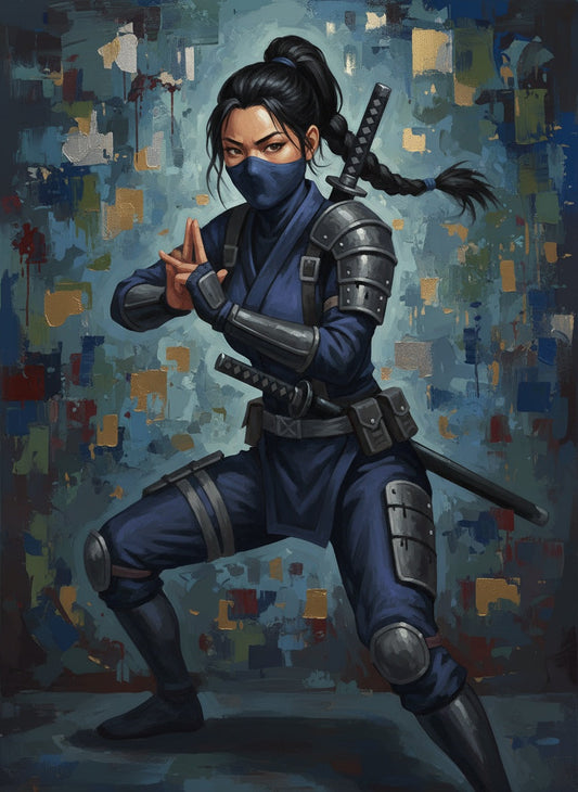 Female Ninja Warrior (Board Canvas)