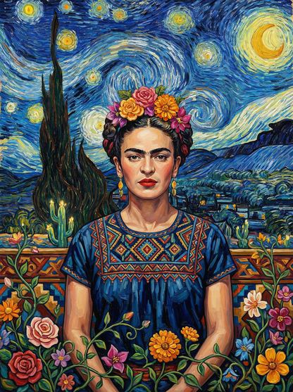Starry Frida Dreams (100 Color Diamond Painting)