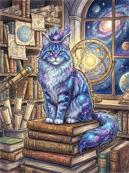 Cosmic Library Guardian (Diamond Painting) Diamond Painting kit