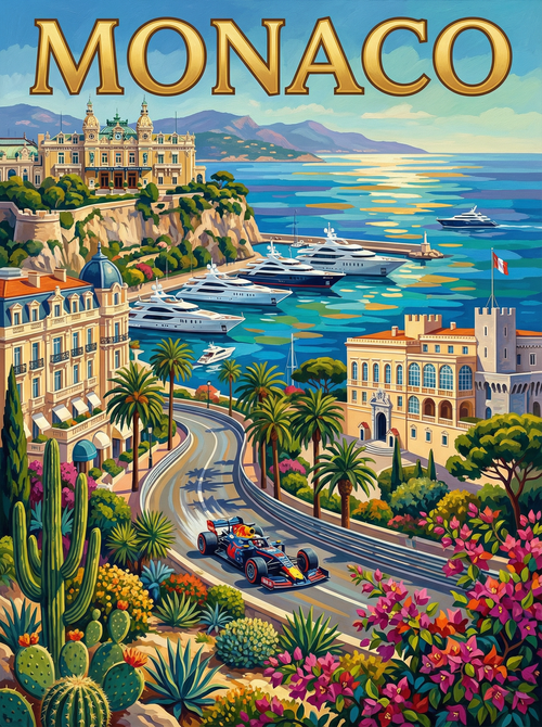 Monaco Riviera Drive (Diamond Painting) Diamond Painting kit