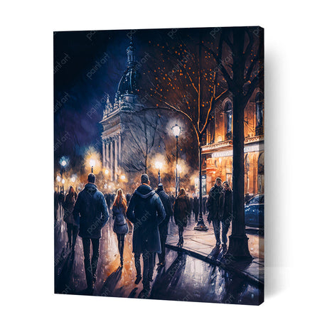 City Light Walk People Paint by Numbers kit