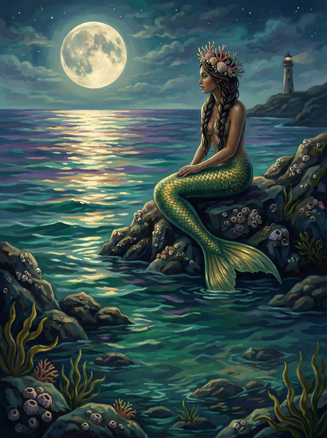 Moonlit Sea Siren (Diamond Painting) Diamond Painting kit