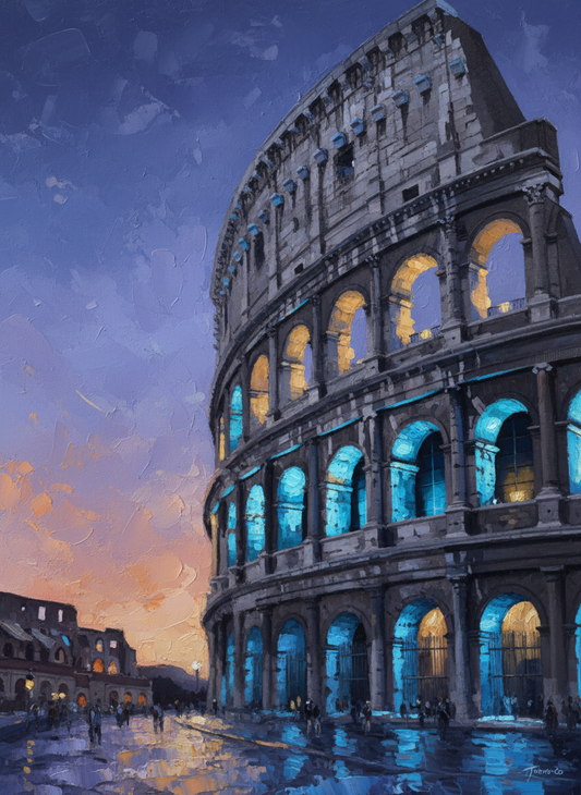 Colosseum at Dusk (Board Canvas)