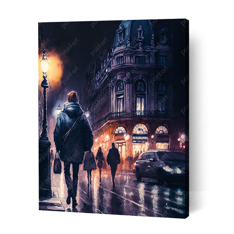 City Light Walk II People Paint by Numbers kit
