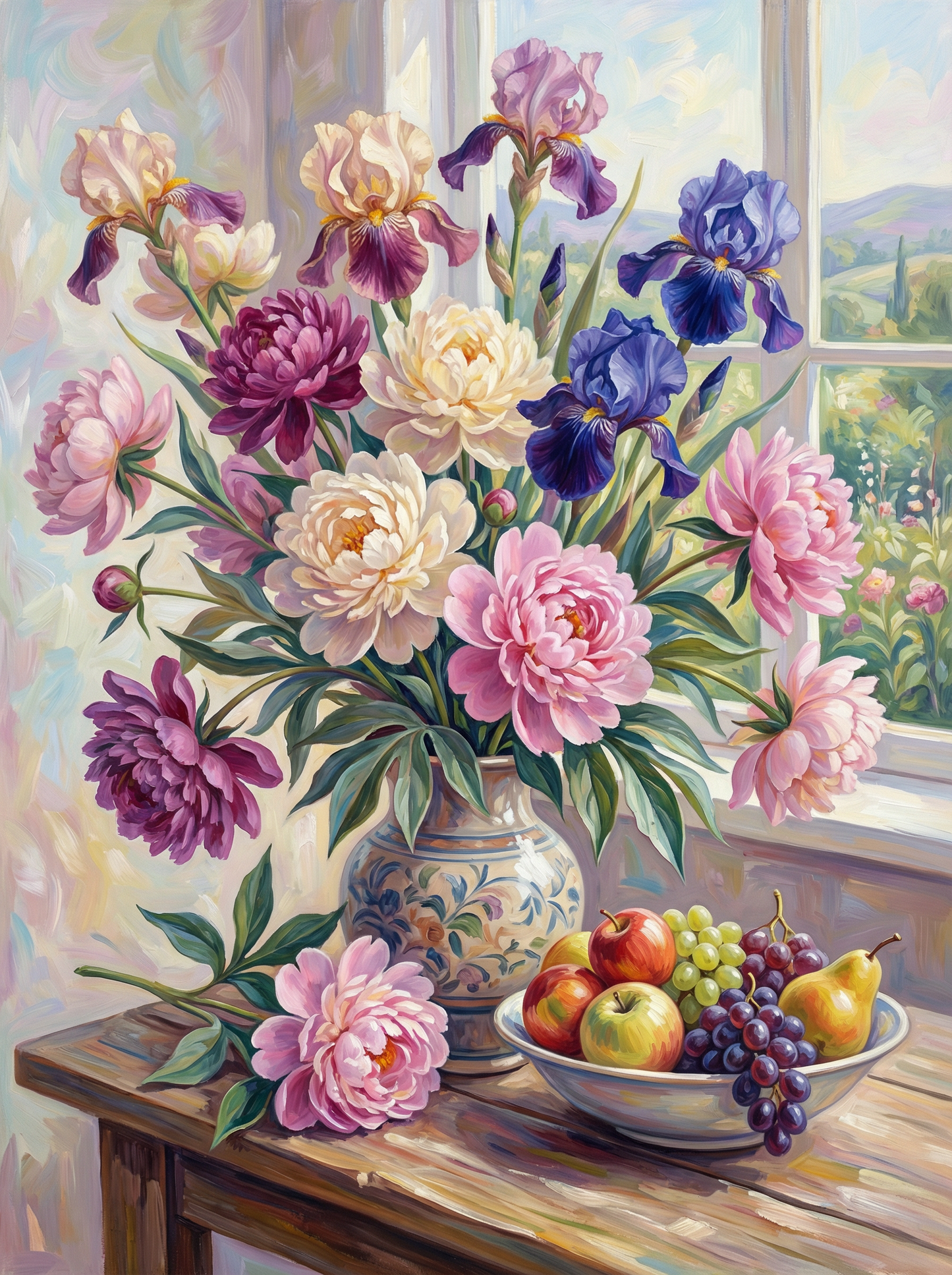 Peony Window Elegance (Diamond Painting)