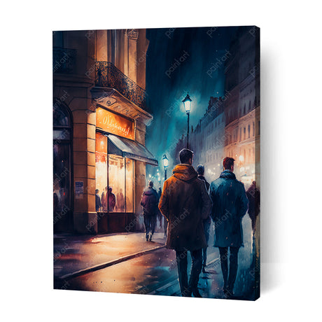 City Light Walk IV People Paint by Numbers kit