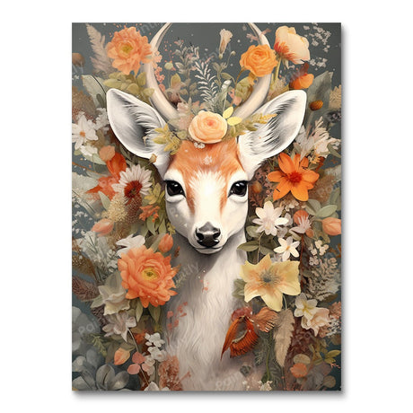 Flower Deer (Diamond Painting) Diamond Painting kit