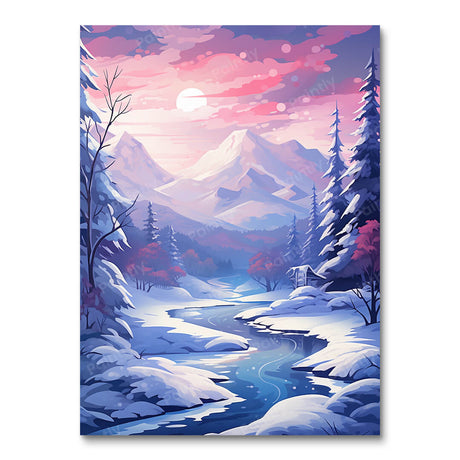 Moonlit Winter People Paint by Numbers kit