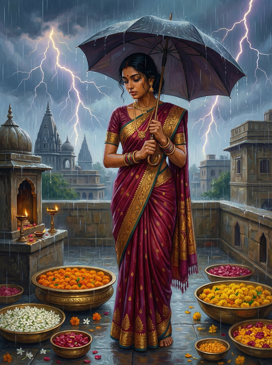 Monsoon Flower Offering (Board Canvas)