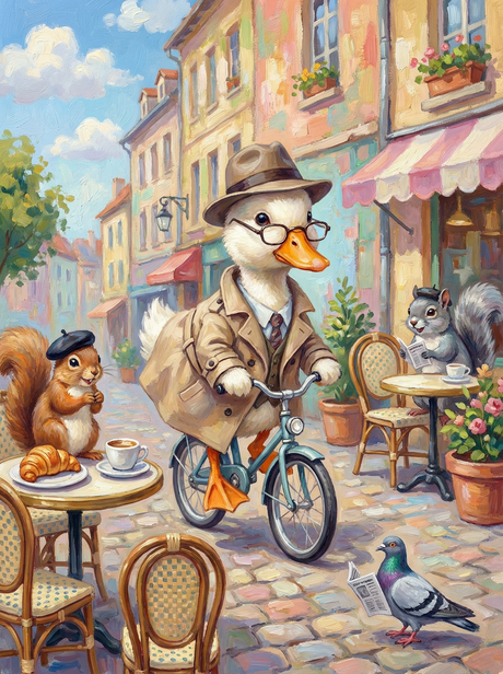 Parisian Duck Detective (Diamond Painting) Diamond Painting kit