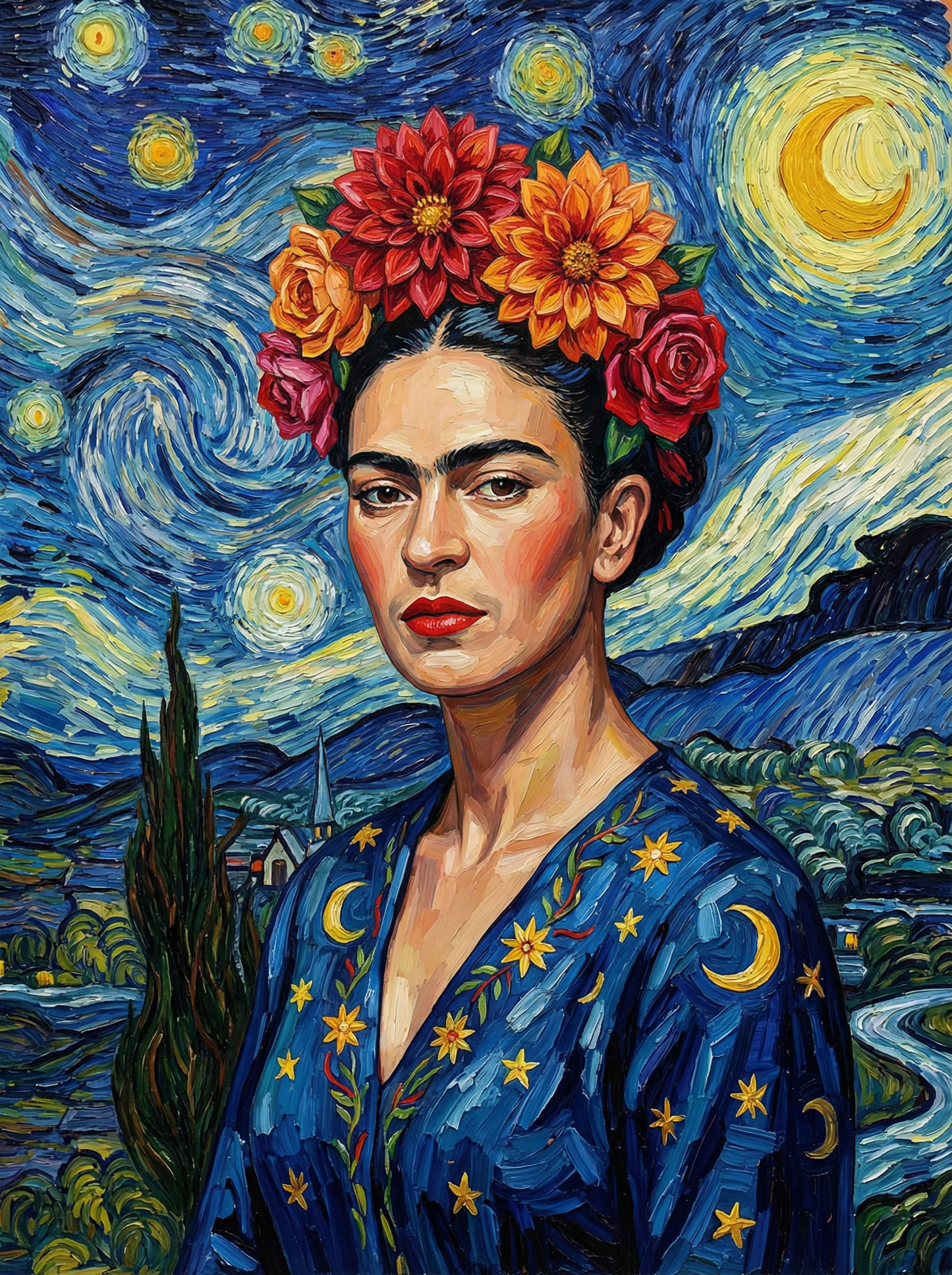 Starry Frida Reverie (100 Color Diamond Painting) Diamond Painting kit