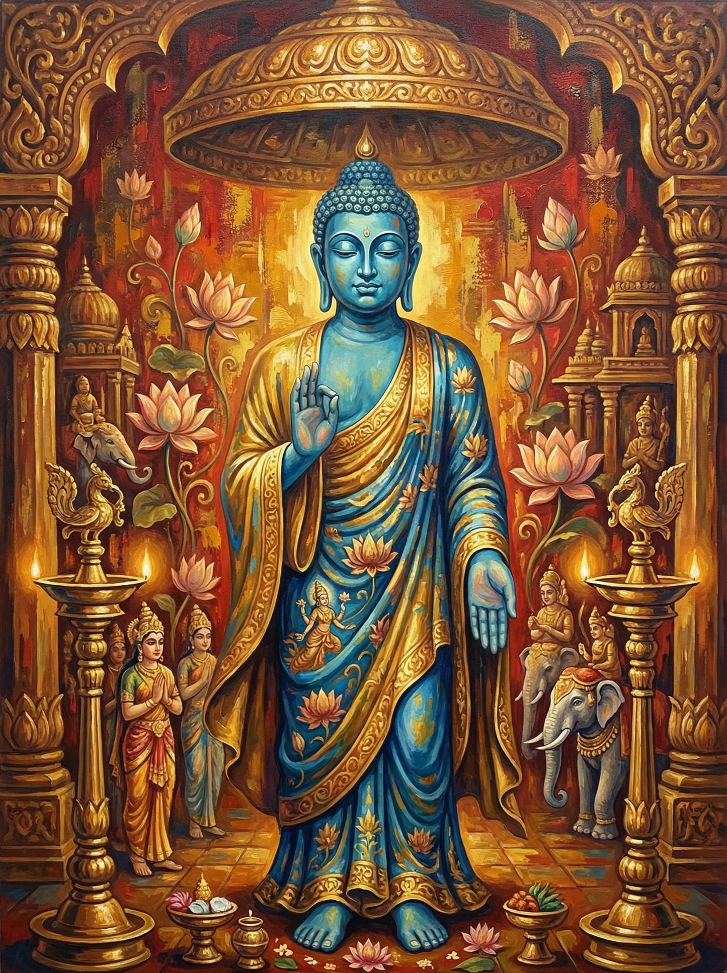 Azure Lotus Buddha (80 Colors)