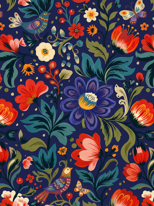 Midnight Folk Garden (80 Colors)