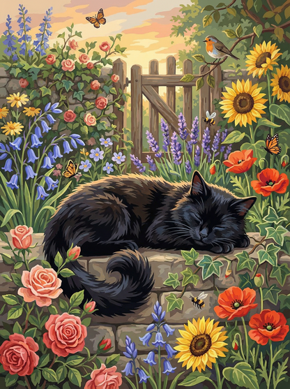 Sleeping Garden Cat (Diamond Painting) Diamond Painting kit