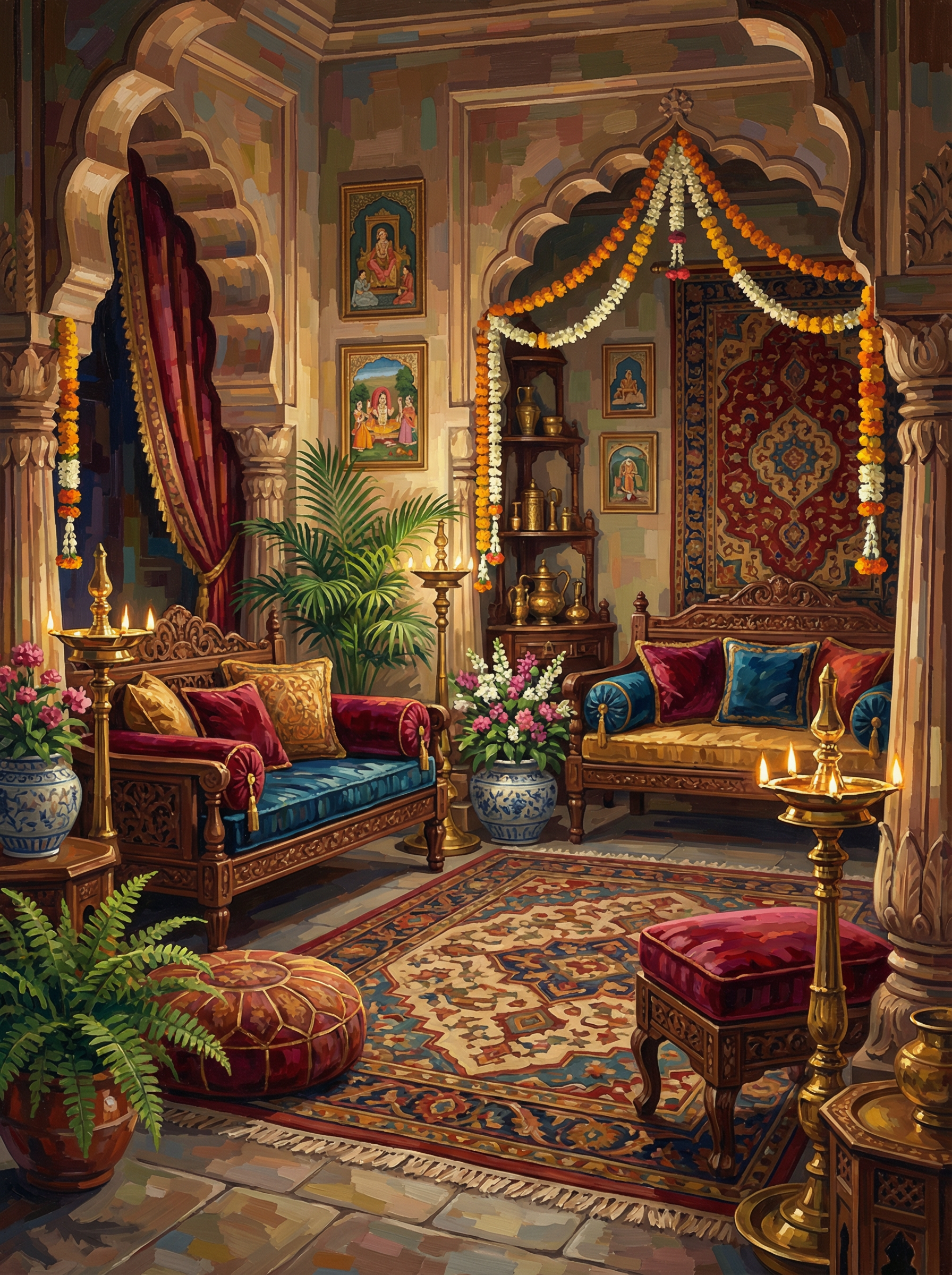India Heritage Lounge (Diamond Painting) Diamond Painting kit