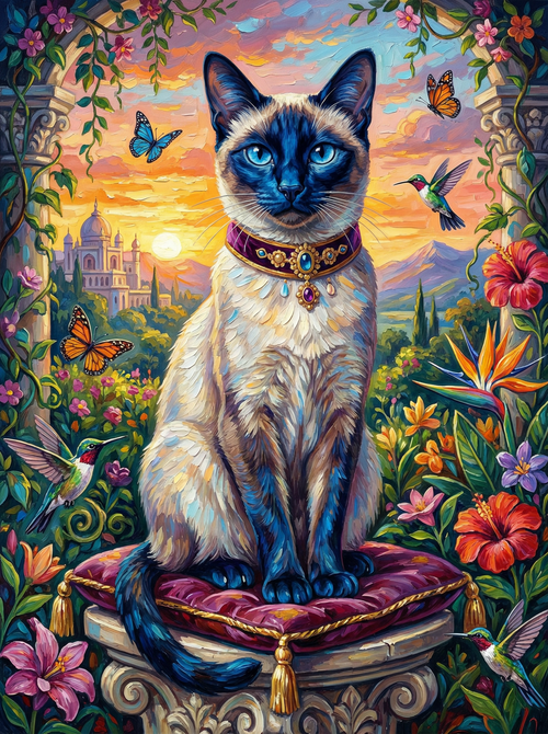Royal Garden Cat lll (100 Color Diamond Painting)